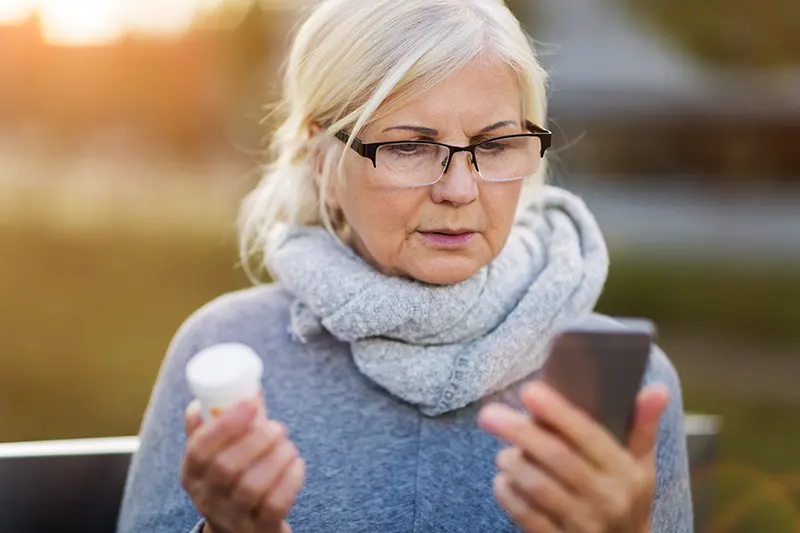 Woman holding phone